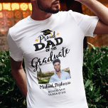 Proud Dad of the graduate photo name T-Shirt<br><div class="desc">Celebrate your son's or daughter's graduation with this modern t-shirt featuring a "Proud DAD of the Graduate" caption in black contemporary fonts decorated with a grad cap with a golden tassel. Easily customise this t-shirt with a picture of the graduate, the graduation year, and the school's name by editing the...</div>