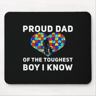Proud Dad Of The Toughest Boy I Know Autism Awaren Mouse Mat