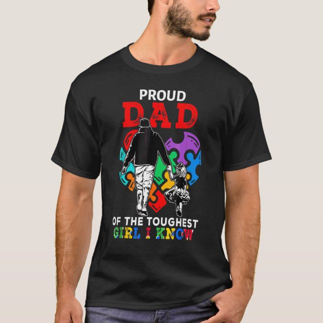 Proud Dad Of The Toughest Girl I Know Cute Puzzle  T-Shirt (Front)