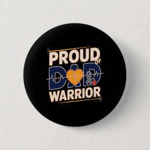 Proud Dad Of Warrior Type 1 Diabetes Awareness Blu 6 Cm Round Badge