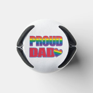 PROUD--Dad- Rainbow Flag Can Cooler