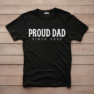 Proud Dad Since 20XX Modern Minimalist T-Shirt