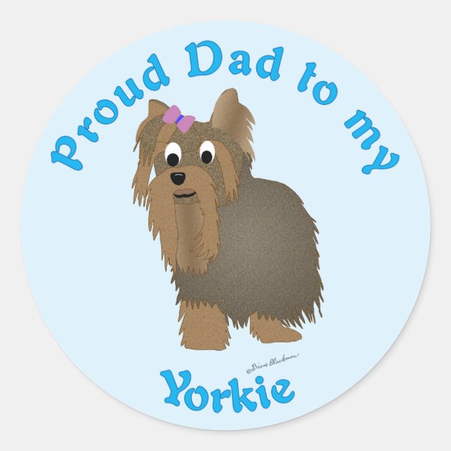 Proud Dad to my Yorkie Classic Round Sticker (Front)