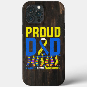 Proud Dad World Down Syndrome Awareness Day Ribbon iPhone 13 Pro Max Case