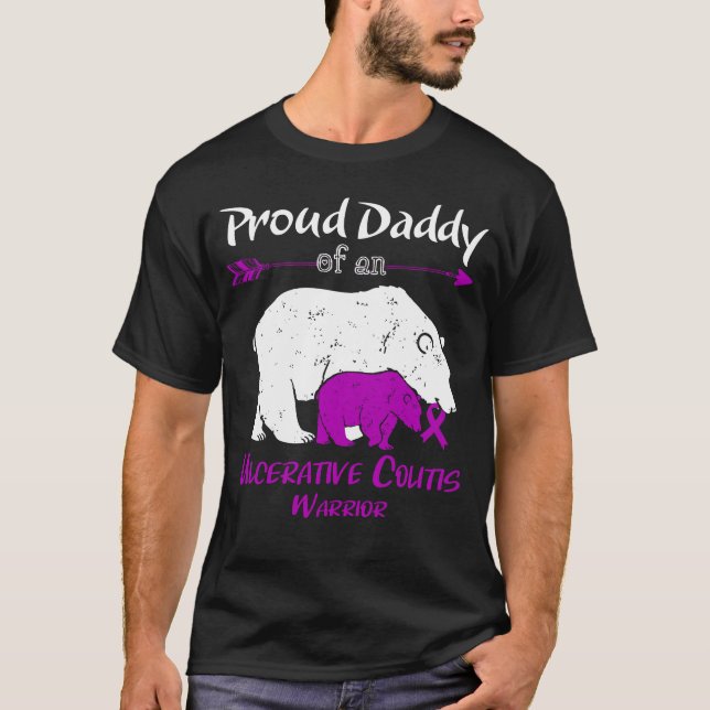 Proud Daddy Bear Ulcerative Colitis Awareness T-Shirt (Front)