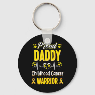 proud Daddy Childhood cancer warrior awareness rib Key Ring