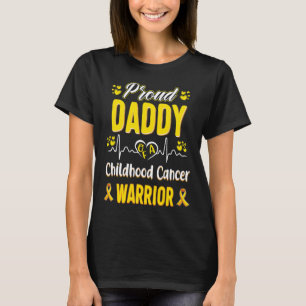 Proud Daddy Childhood Cancer Warrior Awareness Rib T-Shirt