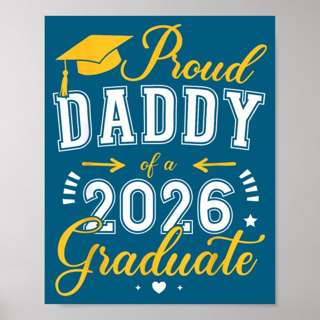 Proud Daddy Class 2026 Graduate Illustration Poster (Front)
