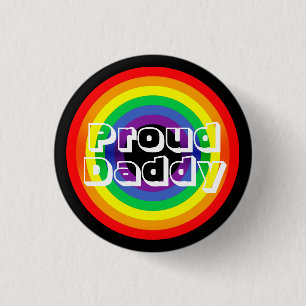 Proud Daddy LGBT Rainbow 3 Cm Round Badge