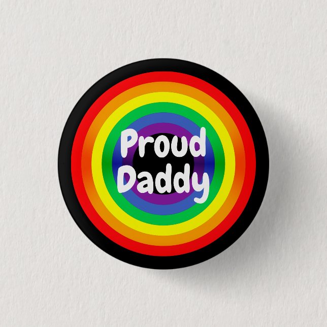 Proud Daddy LGBT Rainbow 3 Cm Round Badge (Front)
