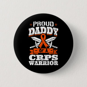 Proud Daddy Of A Crps Warrior Rsd Awareness Ribbon 6 Cm Round Badge