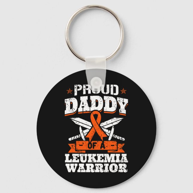 Proud Daddy Of A Leukaemia Warrior Dad Awareness B Key Ring (Front)