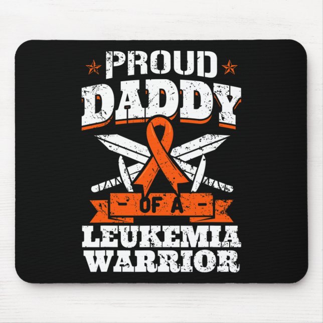 Proud Daddy Of A Leukaemia Warrior Dad Awareness B Mouse Mat (Front)
