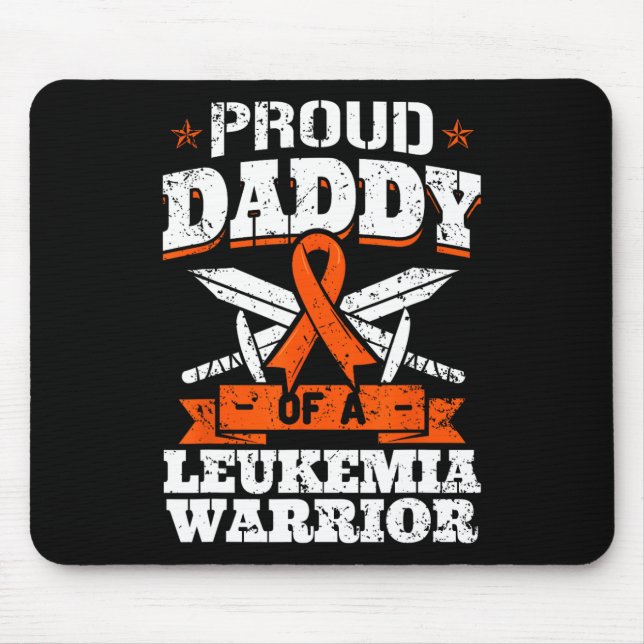 Proud Daddy Of A Leukaemia Warrior Dad Awareness B Mouse Mat (Front)