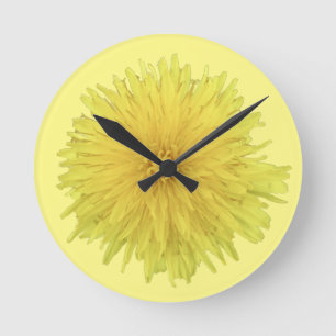 Proud Dandelion Flower - transparent. Round Clock