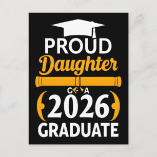 Proud daughter of a 2026 graduate graduation typog holiday postcard