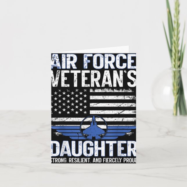 Proud Daughter Of A Air Force Veteran Daughter Vet Card (Front)