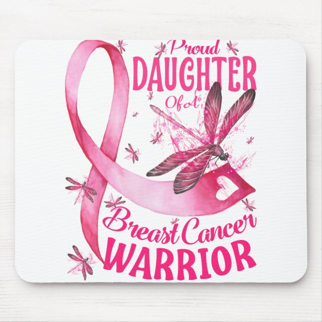 Proud Daughter Of A Breast Cancer Warrior Mouse Mat (Front)