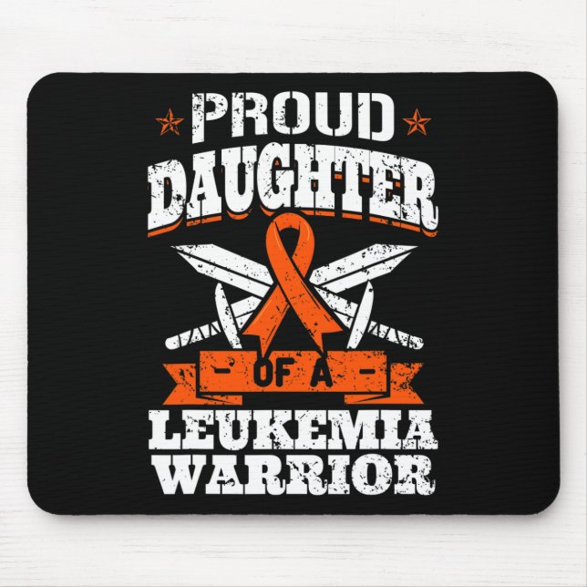 Proud Daughter Of A Leukaemia Warrior Awareness Bl Mouse Mat (Front)
