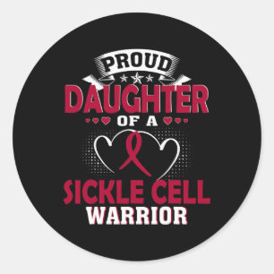 Proud Daughter Of A Sickle Cell Warrior Classic Round Sticker