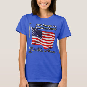 Proud Daughter Of A US Veteran With USA Flag T-Shirt