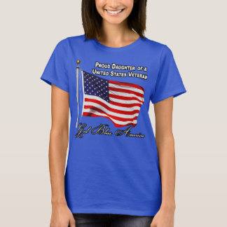 Proud Daughter Of A US Veteran With USA Flag T-Shirt
