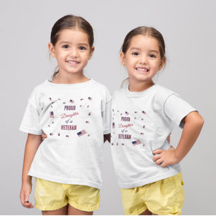 Proud Daughter of a Veteran Patriotic Flag Baby T-Shirt
