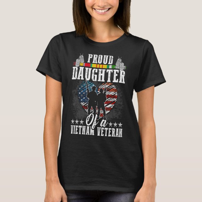 Proud Daughter Of A Vietnam Veteran Veterans Day T-Shirt (Front)