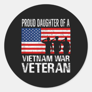 Proud Daughter Of A Vietnam War Veteran Classic Round Sticker