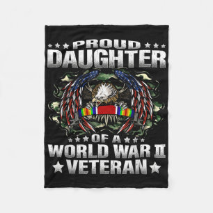 Proud Daughter Of A World War 2 Veteran Military V Fleece Blanket