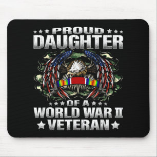 Proud Daughter Of A World War 2 Veteran Military V Mouse Mat