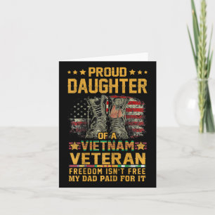 Proud Daughter Of Vietnam Veteran Patriotic Vet Fl Card