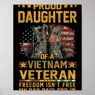 Proud Daughter Of Vietnam Veteran Patriotic Vet Fl Poster