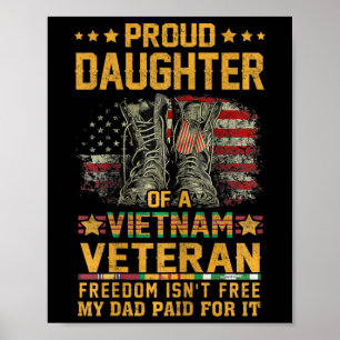 Proud Daughter Of Vietnam Veteran Patriotic Vet Fl Poster