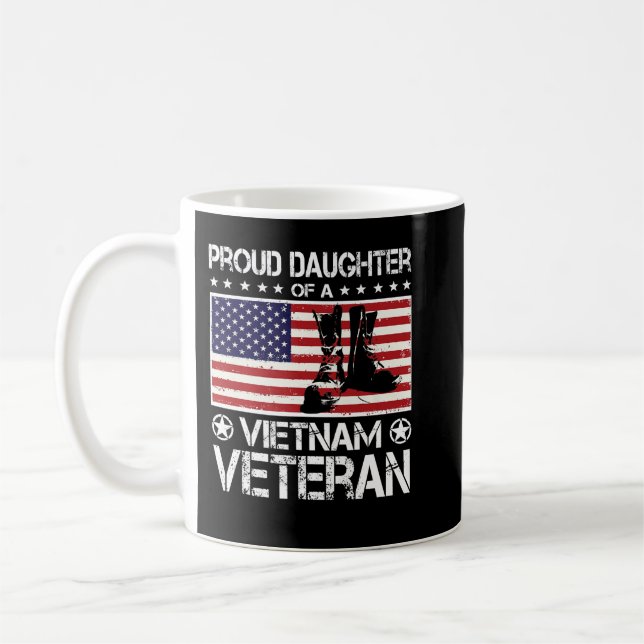 Proud Daughter Of Vietnam Veteran US Flag Veteran  Coffee Mug (Left)