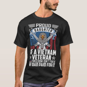 Proud Daughter US Army Vietnam Veteran USA Flag T-Shirt