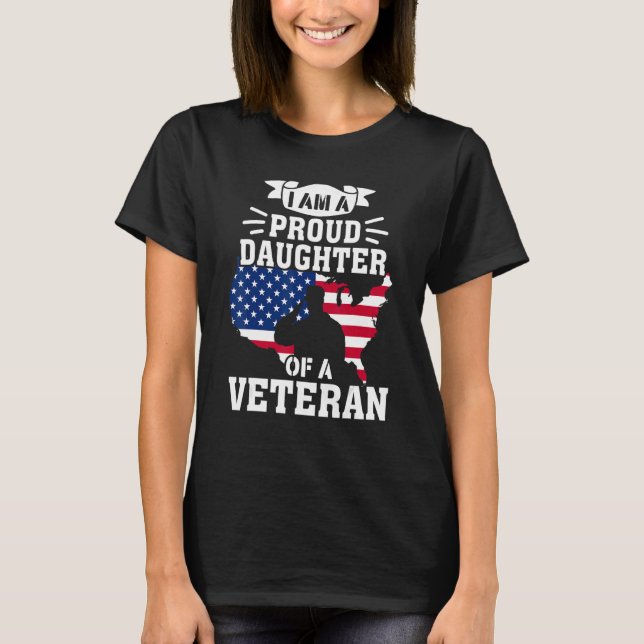 Proud Daughter Veteran Nothing Scares Patriotic Ve T-Shirt (Front)