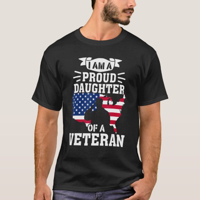 Proud Daughter Veteran Nothing Scares Patriotic Ve T-Shirt (Front)