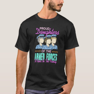 Proud Daughters Of The Armed Forces Cool Retro Pre T-Shirt