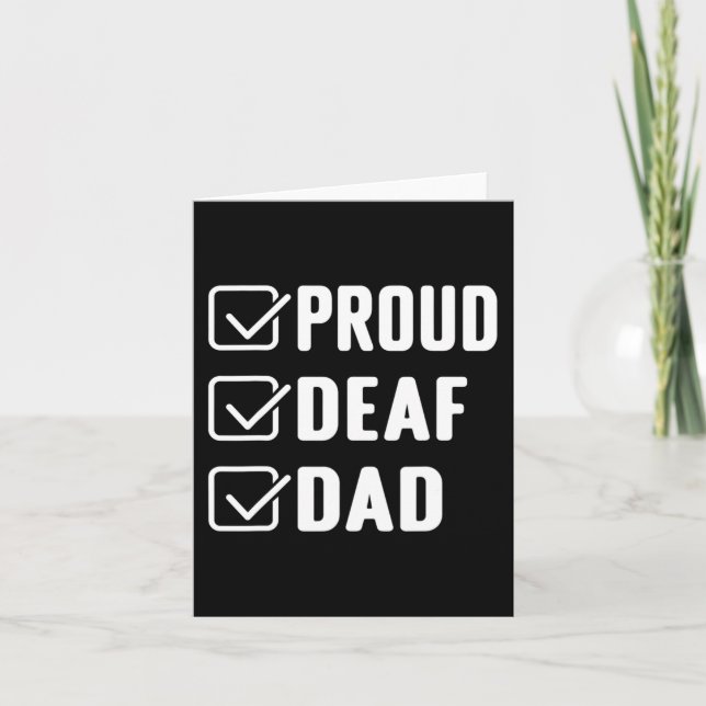 Proud deaf dad ASL Hand gesture deaf awareness  Card (Front)
