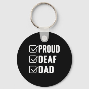 Proud deaf dad ASL Hand gesture deaf awareness  Key Ring
