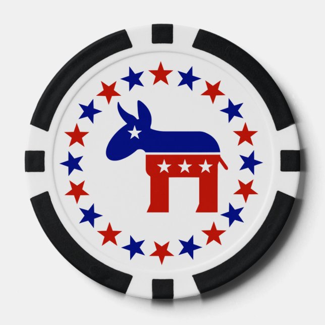 Proud Democrat Circle Stars Poker Chips (Front)