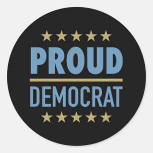 Proud Democrat Classic Round Sticker