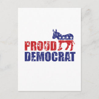 Proud Democrat Donkey Distressed Postcard