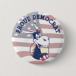Proud Democrat Donkey Political Funny Button