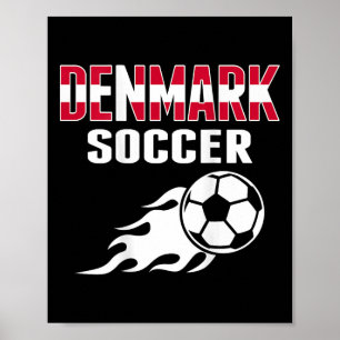 Proud Denmark Soccer Lovers Jersey - Danish Footby Poster