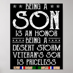 Proud Desert Veteran Son Gulf War Family Matching Poster