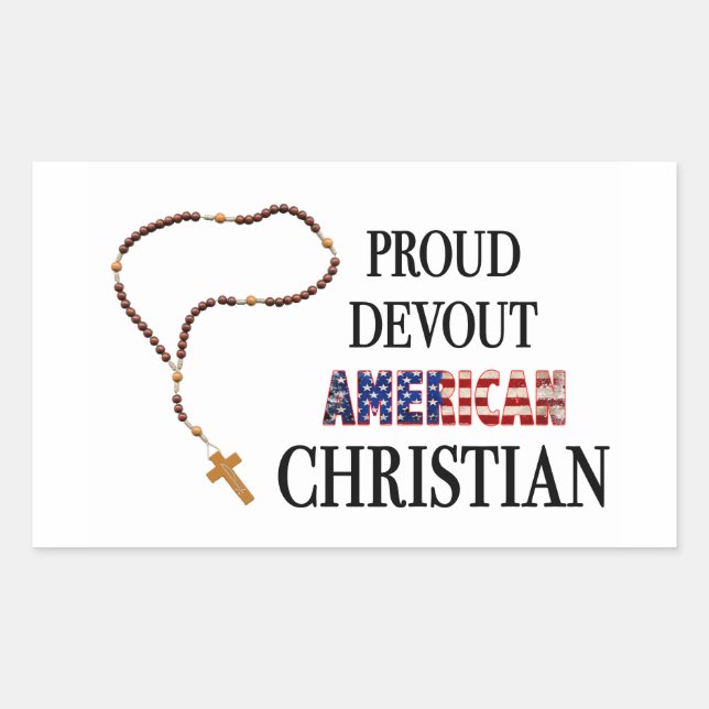 Proud Devout American Christian Sticker (Front)