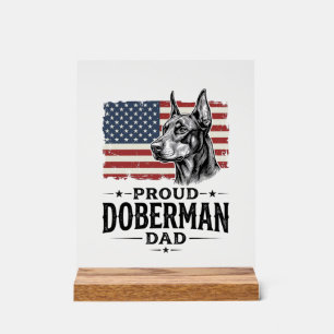 Proud Doberman Dad Vintage Flag Vector Design_1 Acrylic Sign