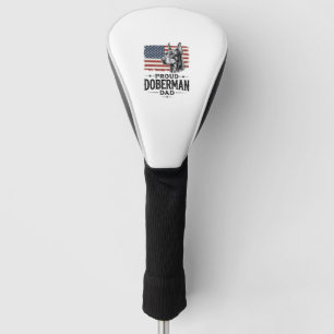Proud Doberman Dad Vintage Flag Vector Design_1 Golf Head Cover